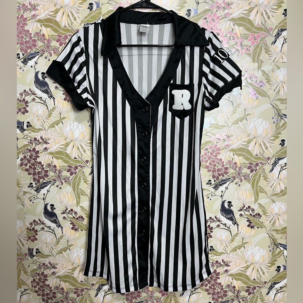 Spirit Black and White Striped Mini Dress